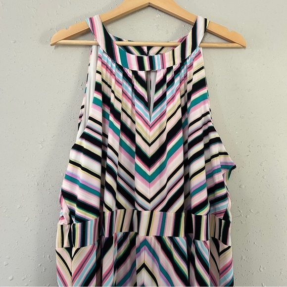 NWT Roz & Ali Multicolored Colorful Rainbow Maxi Dress Vacation Summer 3X - Picture 2 of 8
